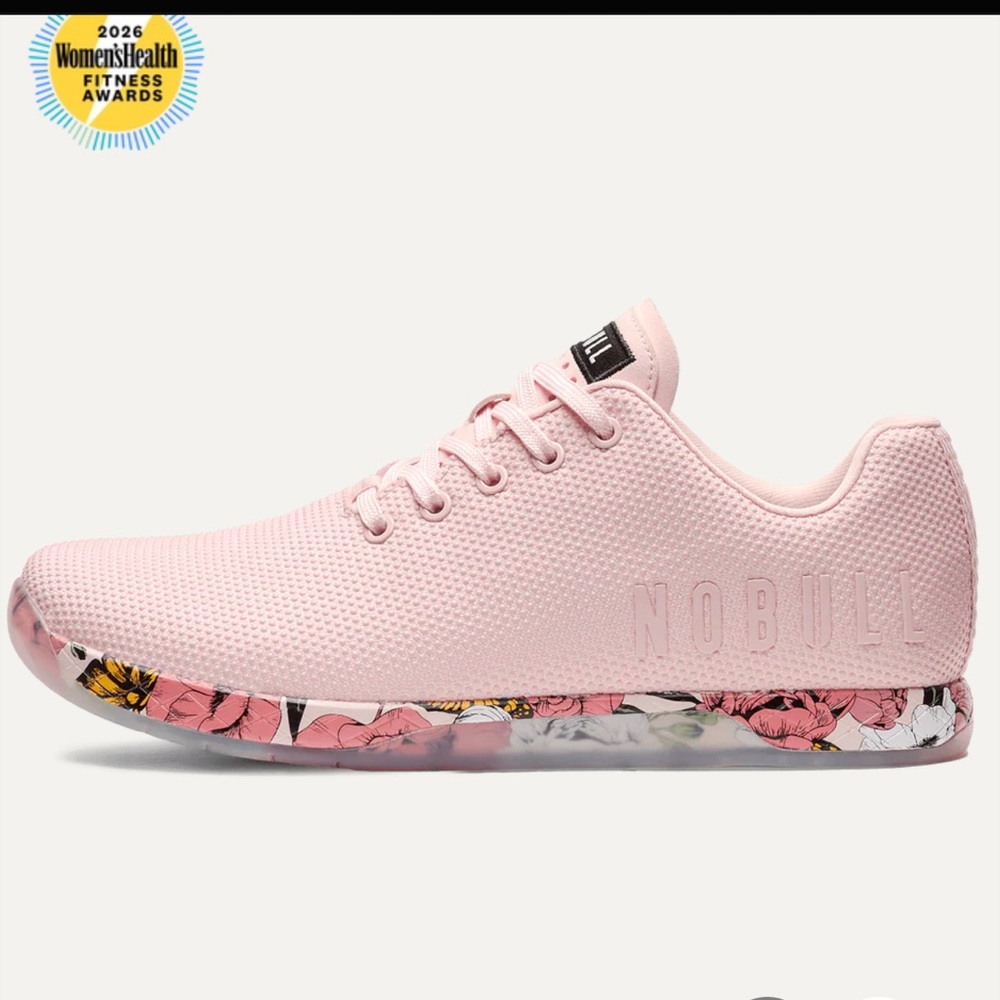 NOBULL Women's Light Pink Outwork Butterfly Floral Sneakers size 11 like new